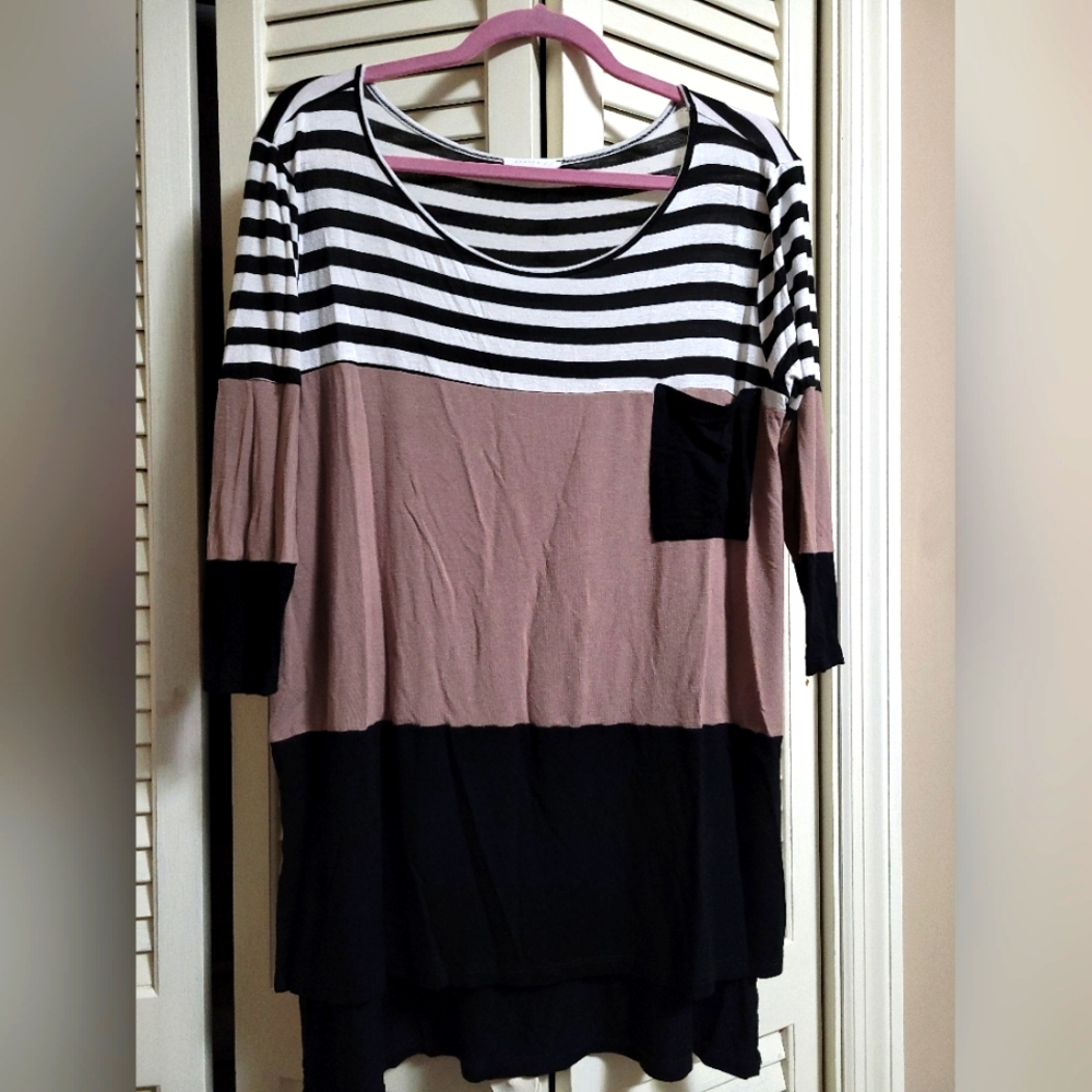Large Brown & Black Stripe Shirt